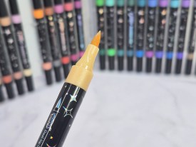 Marcadores negros con glitter doble punta x48